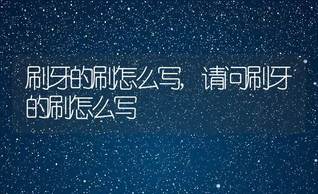 刷牙的刷怎么写,请问刷牙的刷怎么写 | 养殖资料