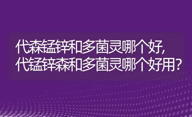 代森锰锌和多菌灵哪个好,代锰锌森和多菌灵哪个好用？ | 养殖学堂