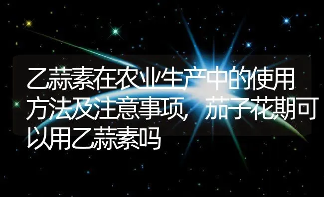 乙蒜素在农业生产中的使用方法及注意事项,茄子花期可以用乙蒜素吗 | 养殖学堂