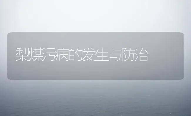 梨煤污病的发生与防治 | 养殖技术大全