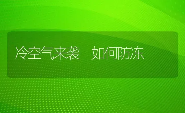 冷空气来袭 如何防冻 | 养殖技术大全