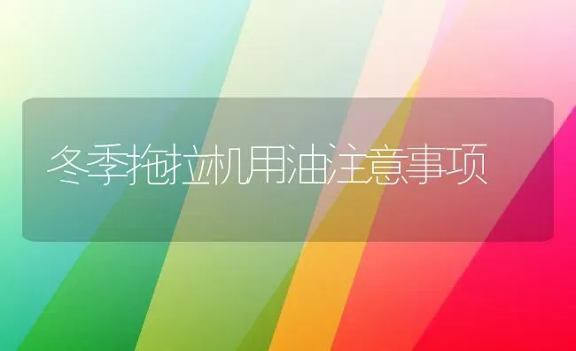 冬季拖拉机用油注意事项 | 养殖知识