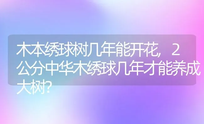 木本绣球树几年能开花,2公分中华木绣球几年才能养成大树？ | 养殖科普