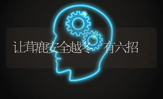 让茸鹿安全越冬 有六招 | 养殖知识