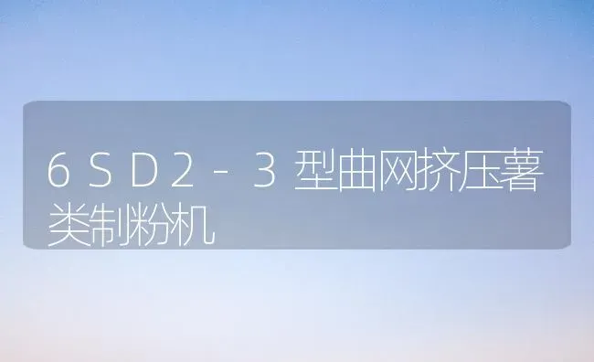 6SD2-3型曲网挤压薯类制粉机 | 养殖技术大全