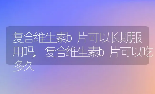 复合维生素b片可以长期服用吗,复合维生素b片可以吃多久 | 养殖资料