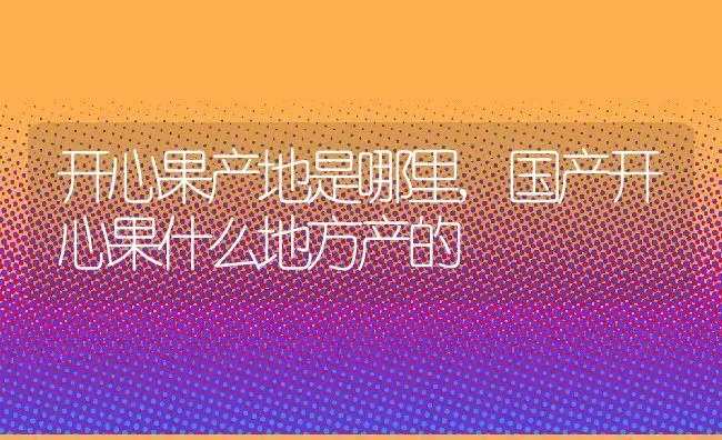 开心果产地是哪里,国产开心果什么地方产的 | 养殖学堂