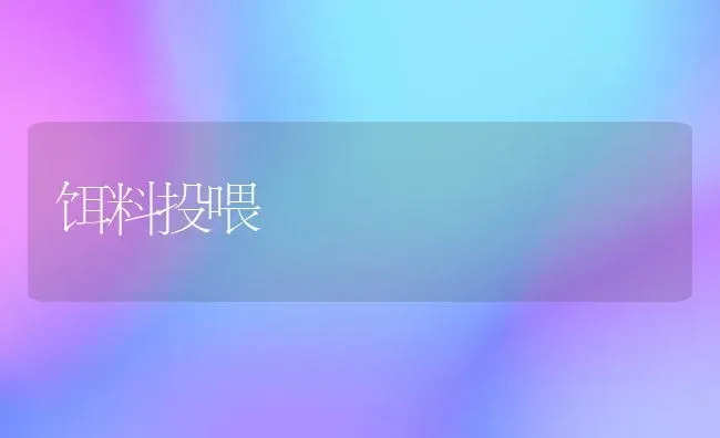 饵料投喂 | 养殖技术大全