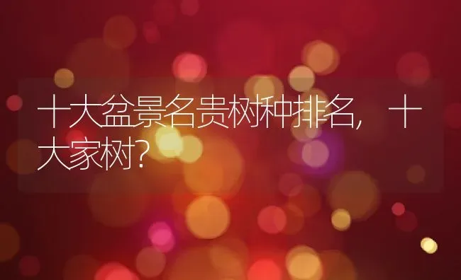 十大盆景名贵树种排名,十大家树？ | 养殖科普