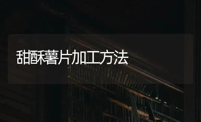 甜酥薯片加工方法 | 养殖技术大全