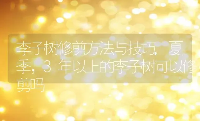 李子树修剪方法与技巧,夏季，3年以上的李子树可以修剪吗 | 养殖学堂