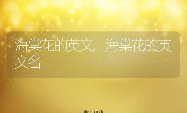 海棠花的英文,海棠花的英文名 | 养殖科普