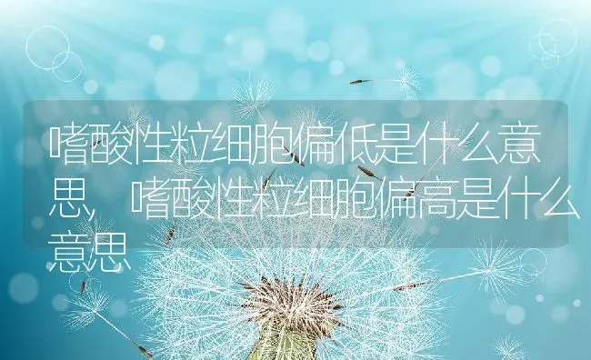 嗜酸性粒细胞偏低是什么意思,嗜酸性粒细胞偏高是什么意思 | 养殖资料