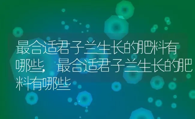 最合适君子兰生长的肥料有哪些,最合适君子兰生长的肥料有哪些 | 养殖科普