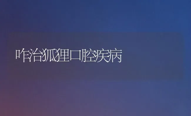 咋治狐狸口腔疾病 | 养殖知识