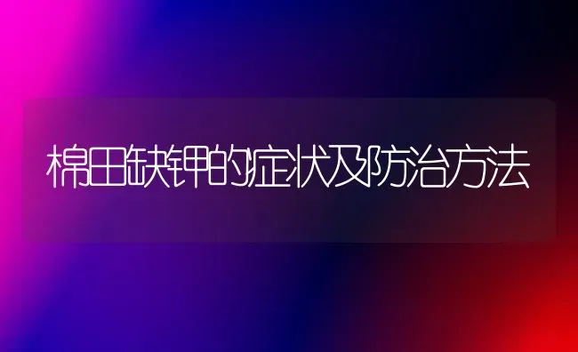 棉田缺钾的症状及防治方法 | 养殖技术大全