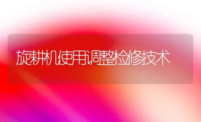 旋耕机使用调整检修技术 | 养殖知识