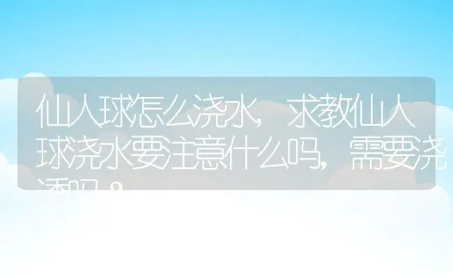 仙人球怎么浇水,求教仙人球浇水要注意什么吗，需要浇透吗？ | 养殖科普