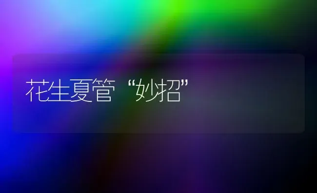 花生夏管“妙招” | 养殖技术大全