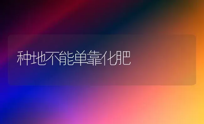 种地不能单靠化肥 | 养殖技术大全