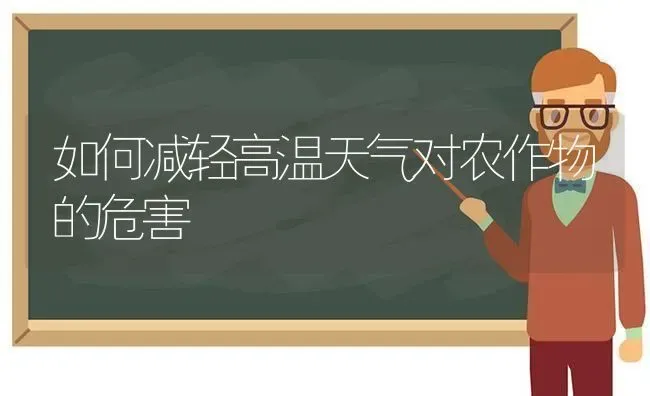 如何减轻高温天气对农作物的危害 | 养殖技术大全