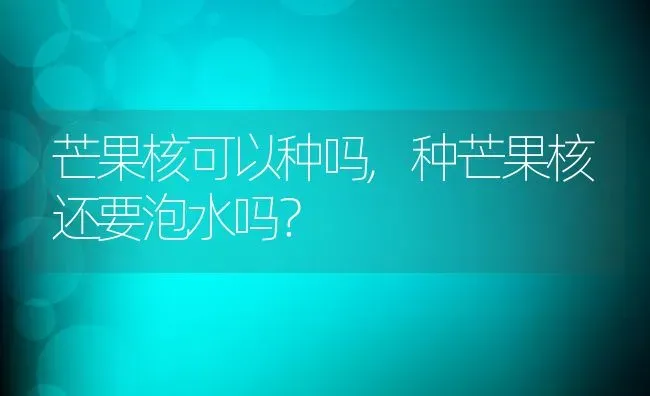 芒果核可以种吗,种芒果核还要泡水吗？ | 养殖科普