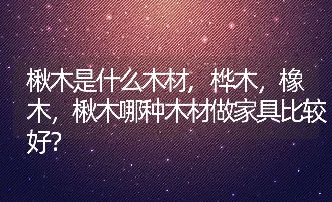 楸木是什么木材,桦木，橡木，楸木哪种木材做家具比较好？ | 养殖科普