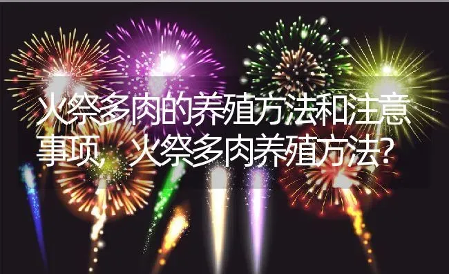 火祭多肉的养殖方法和注意事项,火祭多肉养殖方法？ | 养殖科普