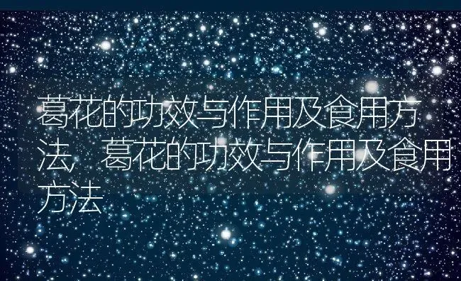 葛花的功效与作用及食用方法,葛花的功效与作用及食用方法 | 养殖科普