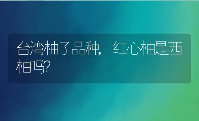 台湾柚子品种,红心柚是西柚吗？ | 养殖科普