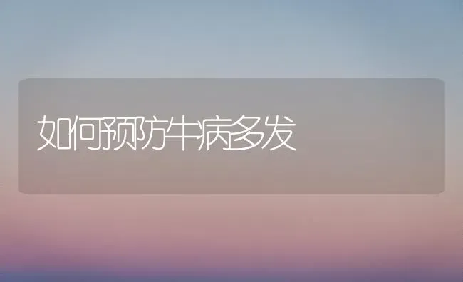 如何预防牛病多发 | 养殖技术大全