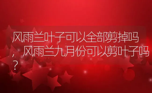 风雨兰叶子可以全部剪掉吗,风雨兰九月份可以剪叶子吗？ | 养殖学堂