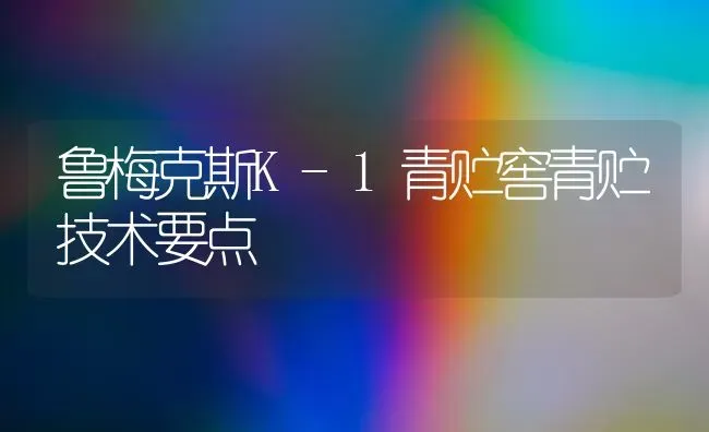 鲁梅克斯K-1青贮窖青贮技术要点 | 养殖技术大全