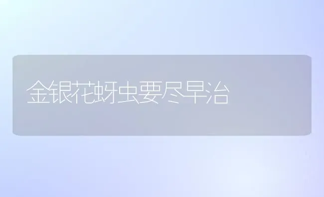 金银花蚜虫要尽早治 | 养殖技术大全