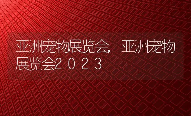 亚洲宠物展览会,亚洲宠物展览会2023 | 养殖资料