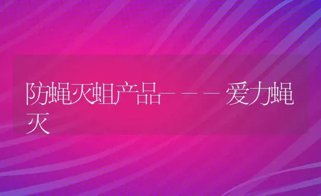 防蝇灭蛆产品---爱力蝇灭 | 养殖知识
