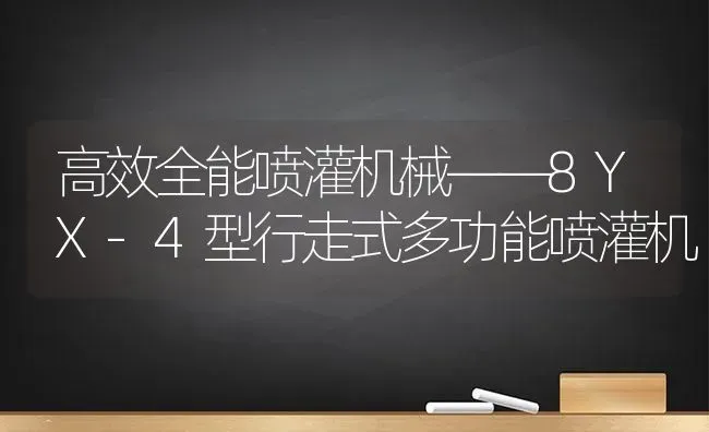 高效全能喷灌机械——8YX-4型行走式多功能喷灌机 | 养殖技术大全