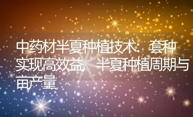 中药材半夏种植技术:套种实现高效益,半夏种植周期与亩产量 | 养殖学堂