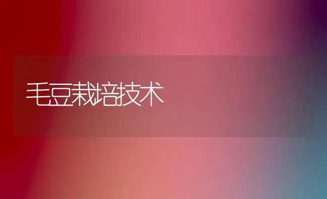 毛豆栽培技术 | 养殖技术大全