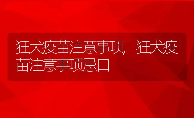 狂犬疫苗注意事项,狂犬疫苗注意事项忌口 | 养殖科普