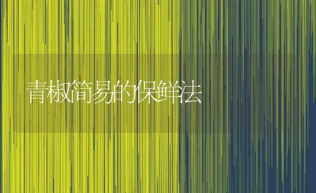 青椒简易的保鲜法 | 养殖知识