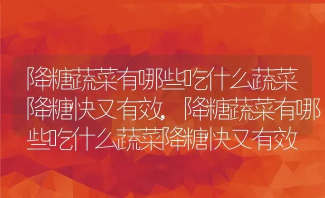 降糖蔬菜有哪些吃什么蔬菜降糖快又有效,降糖蔬菜有哪些吃什么蔬菜降糖快又有效 | 养殖科普