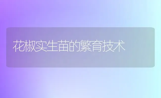 花椒实生苗的繁育技术 | 养殖技术大全