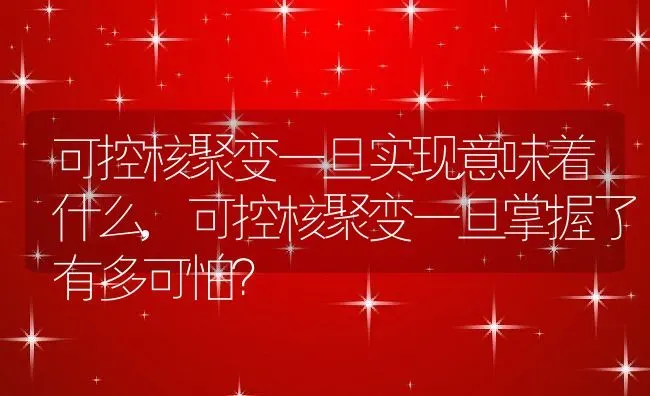 可控核聚变一旦实现意味着什么,可控核聚变一旦掌握了有多可怕？ | 养殖科普