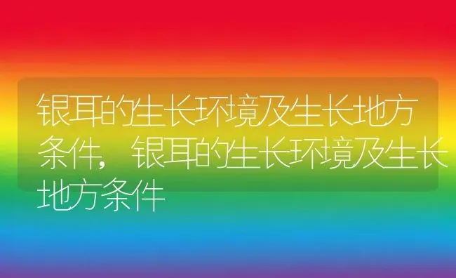 银耳的生长环境及生长地方条件,银耳的生长环境及生长地方条件 | 养殖科普