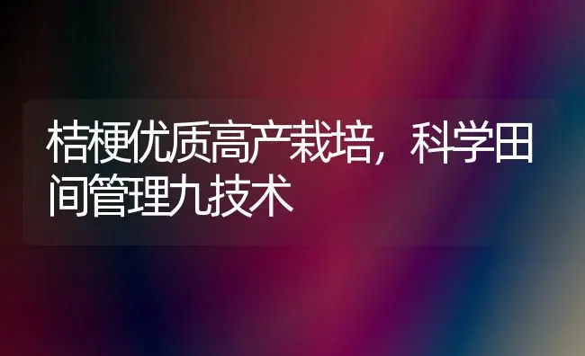 桔梗优质高产栽培,科学田间管理九技术 | 养殖知识