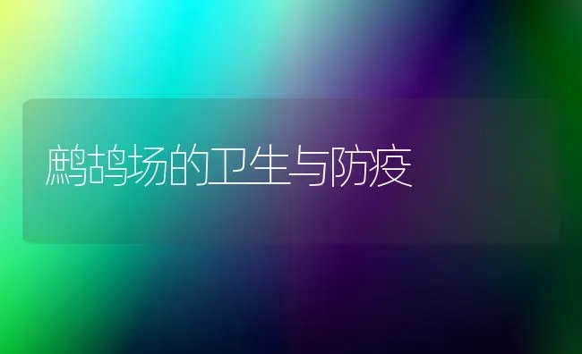 鹧鸪场的卫生与防疫 | 养殖知识