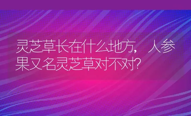 灵芝草长在什么地方,人参果又名灵芝草对不对？ | 养殖科普