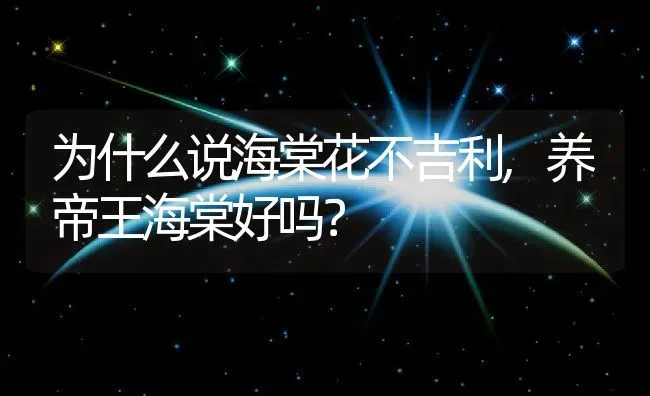 为什么说海棠花不吉利,养帝王海棠好吗？ | 养殖学堂