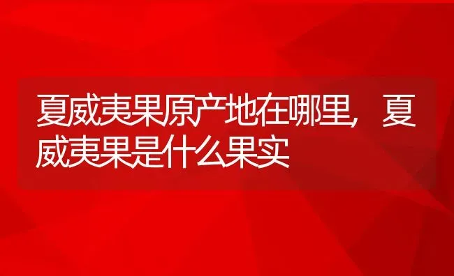 夏威夷果原产地在哪里,夏威夷果是什么果实 | 养殖学堂